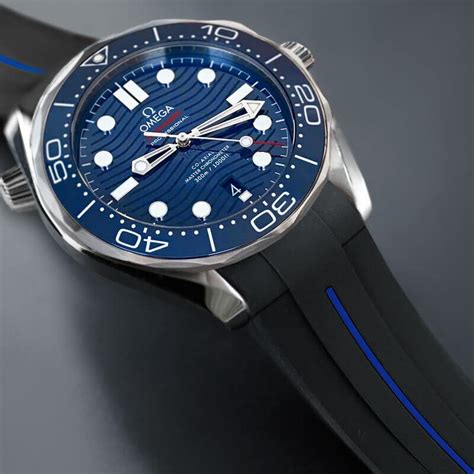 rubber strap for omega seamaster 300|omega seamaster 300m strap width.